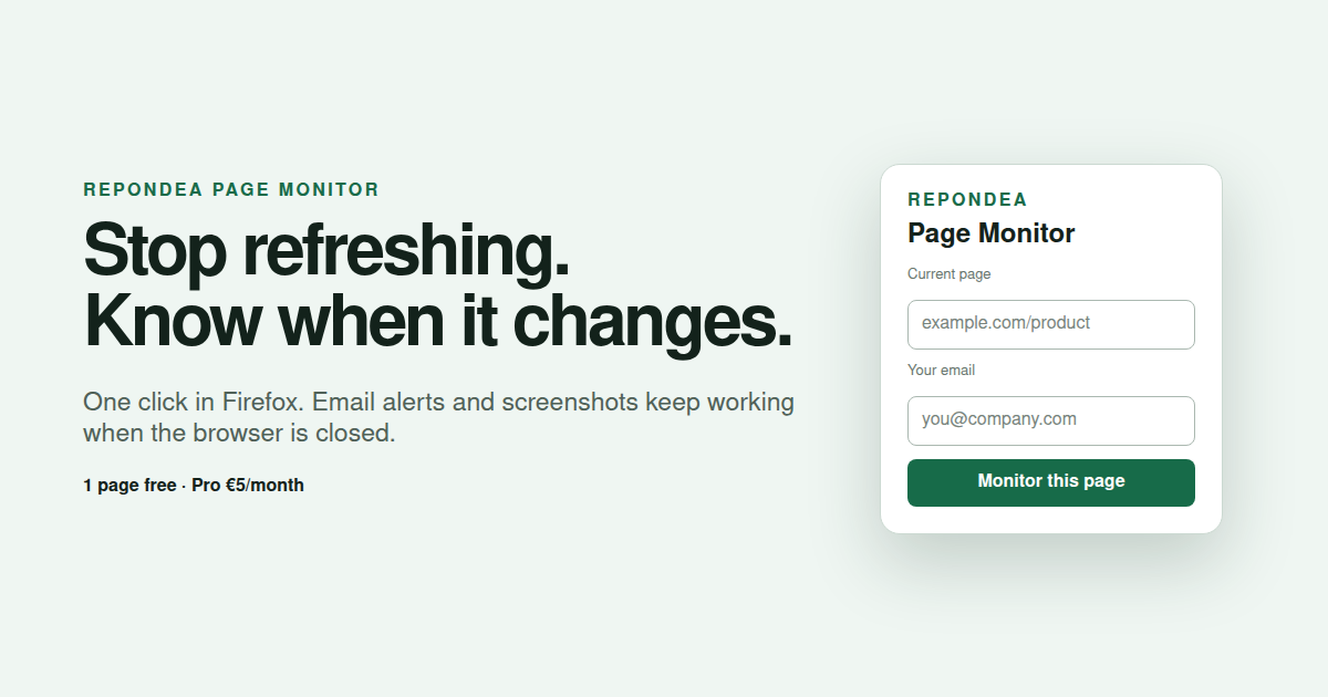 Repondea Page Monitor screenshot 1